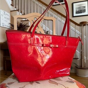 Kate Spade Red Patent Leather Tote Bag